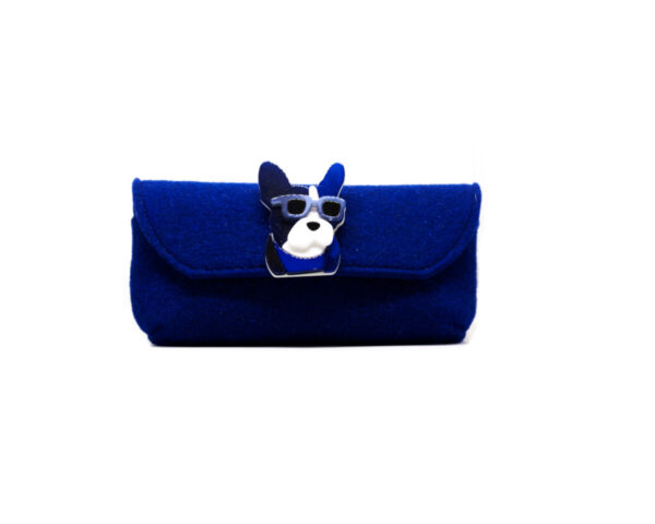 Lunari Pochette Feltro Blu Frenchie