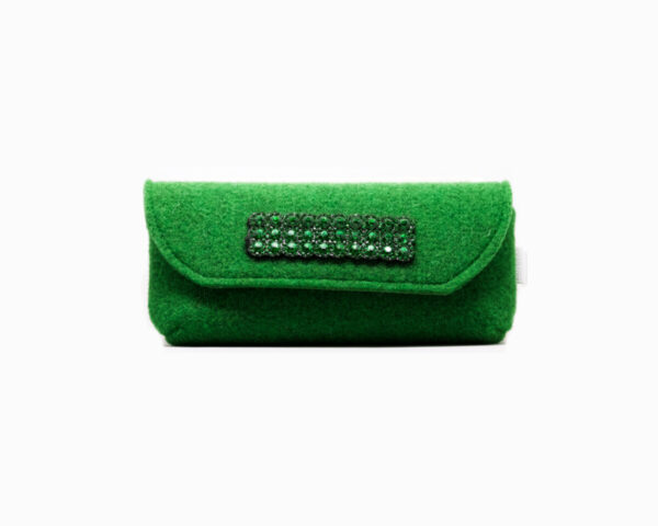 Lunari Pochette Feltro Verde Inserto Rettangolare